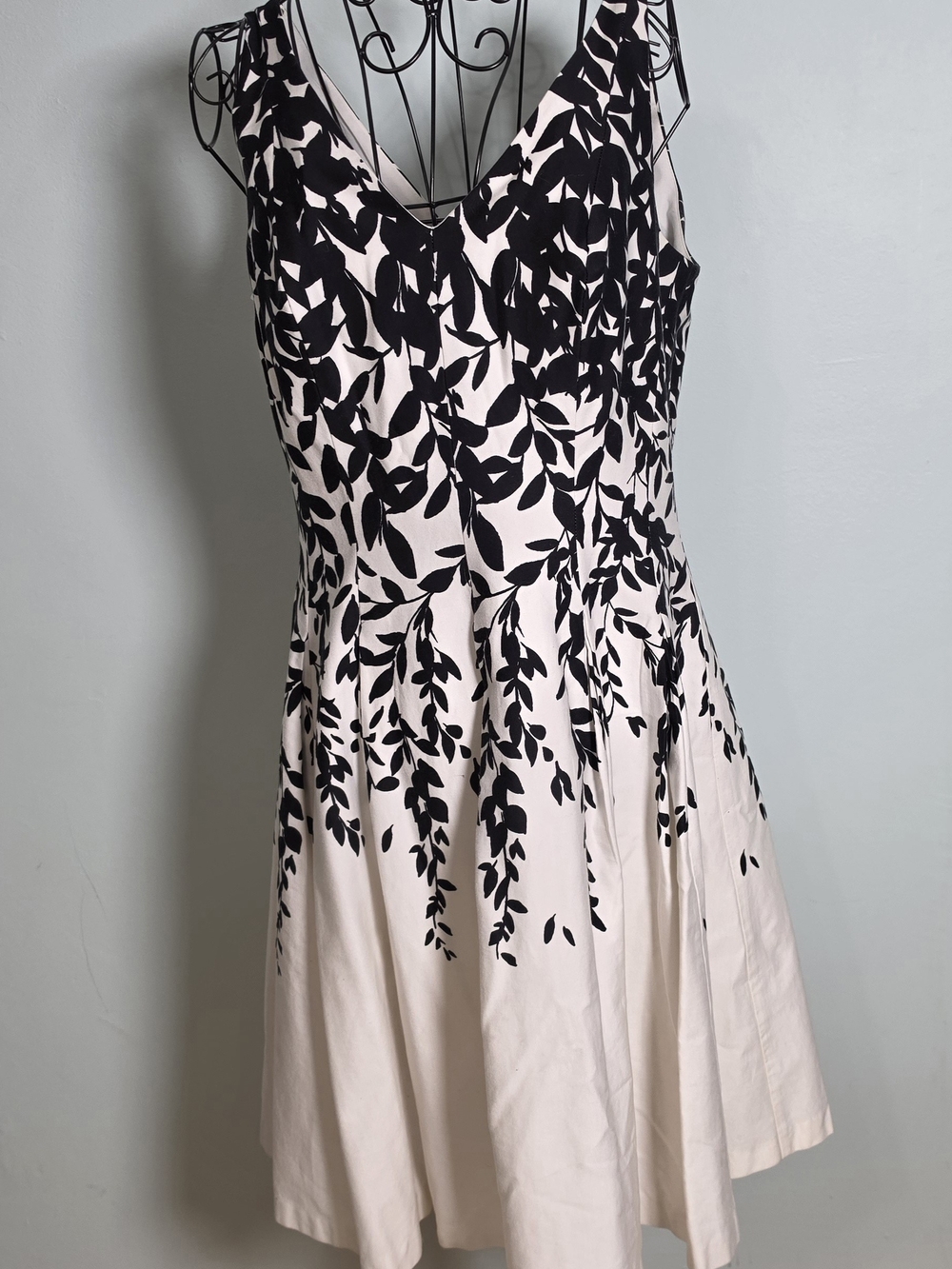 Lauren Ralph Lauren Black Ivory Floral Fit & Flare Dress 12